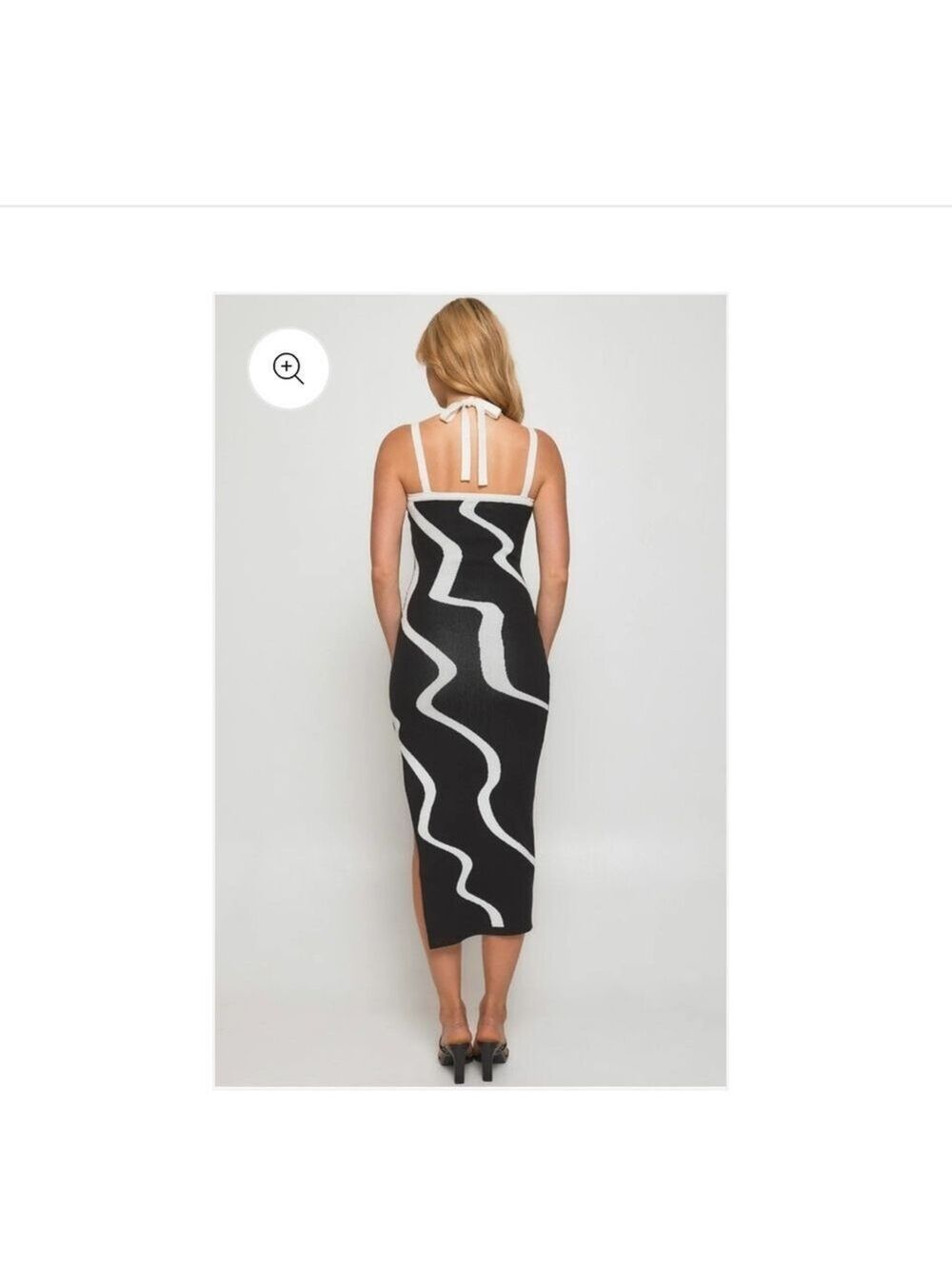 SHEIN Black and White Backless Dress FREE Cardigan - Picture 2 of 12